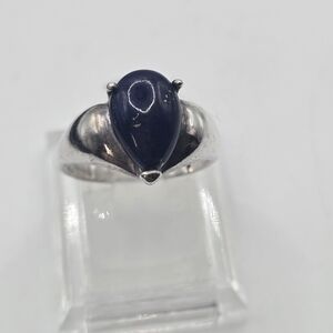 Blue Lapis Tear Drop Shaped OTC 925 Solid Ring Size 7